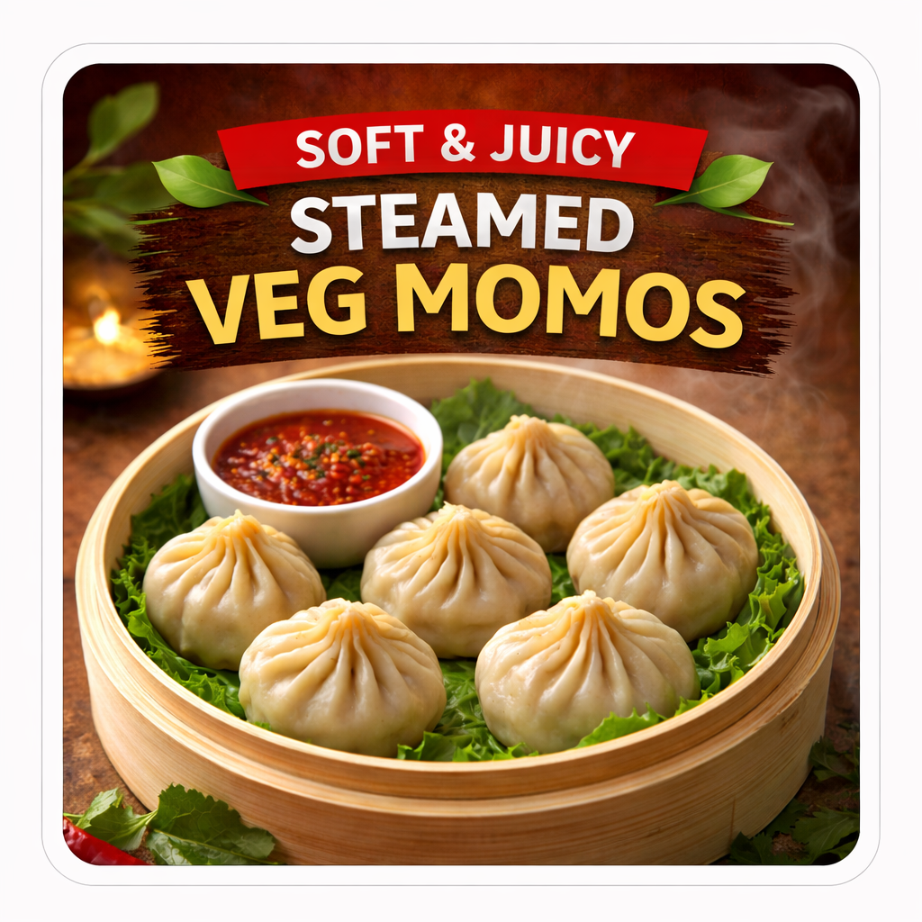 Soft steamed momos
