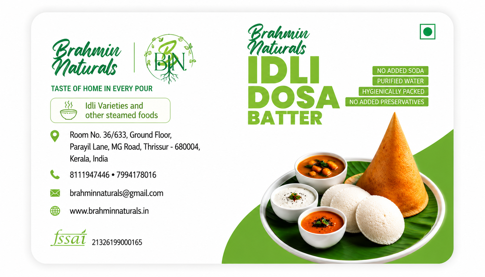 Dosa / Idli batter (All days)
